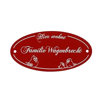 Turschild Oval Dunkelgrun 10 X 5 Cm Namensschild Klingelschild