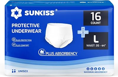 SUNKISS TrustPlus Incontinence Pants for Men and Women Large 16 Count