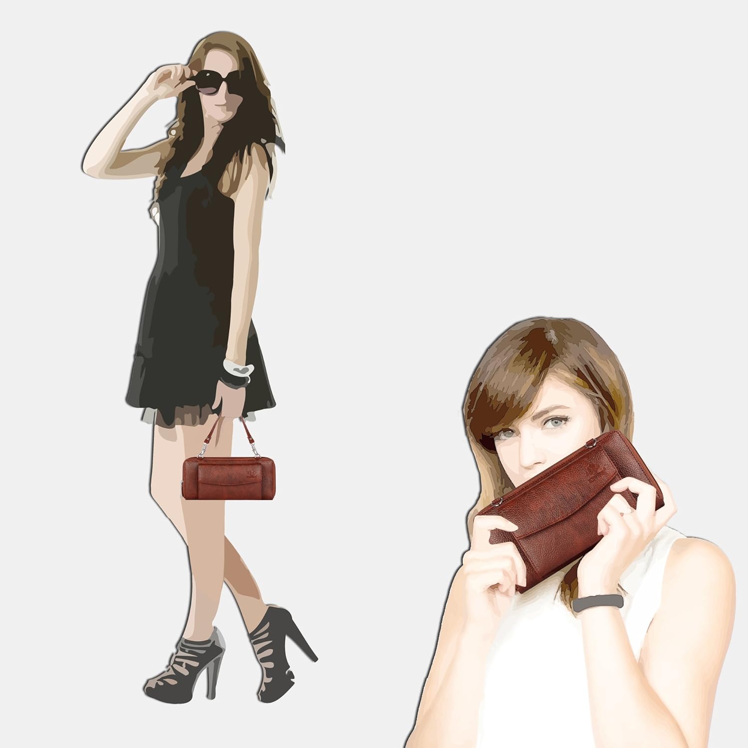 the clownfish women's clutch (tcflwlfl-abtn2,brown)