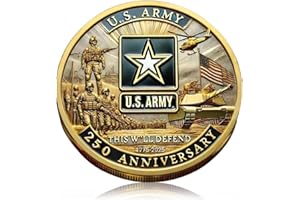 KHRIOLPP 250th Anniversary U.S. Armed Forces Commemorative Coin - Patriotic Military Collectible with Engraved Service Branch Insignia，Patriotic Marine Corps Collectible (Army)