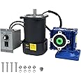 CNCTOPBAOS 120W Worm Gear Motor RV30 Reducer Ratio 1:40 with Speed Governor Controller,Adjustable Variable Gear Motor CW/CCW 90-1600RPM 110V,18N.m High Torque Electric Gearbox 14mm Output Shaft