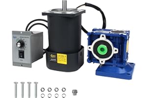 CNCTOPBAOS 120W Worm Gear Motor RV30 Reducer Ratio 1:40 with Speed Governor Controller,Adjustable Variable Gear Motor CW/CCW 90-1600RPM 110V,18N.m High Torque Electric Gearbox 14mm Output Shaft