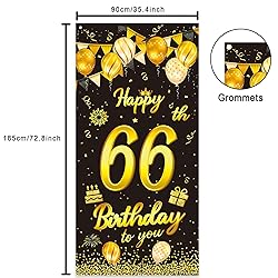 wongmode Happy 66th Birthday to You Door Banner