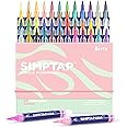 Arrtx Simptap Series Acrylic Paint Pens, Brush Tip Acrylic Paint Markers for Rock Painting, DIY Craft, 48 Count