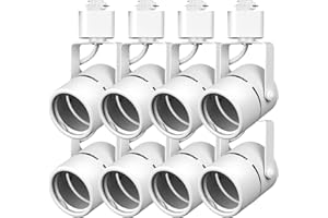 AOAXL 7W H Type Track Lighting Heads, GU10 Base Adapter 3000k 4000k 5000k Replaceable Supporting 2inch Bulb(NOT Included) Track Light Fixture for Kitchen Desk Living Room Wall Art Exhibition, 8 Pack