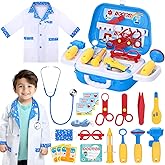 Kids Doctor Kit for Girls, Doctors Set for Toddlers 22 Pieces Doctor Play Gift for Kids Medical Toys Set with Roleplay Doctor Costume Toddlers Ages 3 4 5 6 Year Old