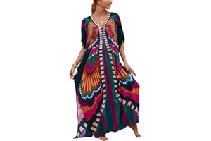 IMAGEKOPE Kaftan Dresses for Women Plus Size Bathing Suit Cover up Caftan Maxi Beach Dresses