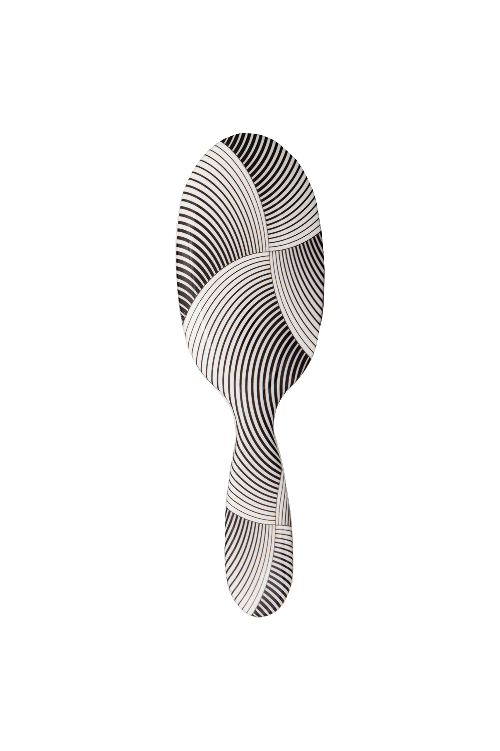 Rock & Ruddle Natural Pure Boar Bristle Hair Brush for Women & Kids (Small/Travel Size, 17.5cm) - Wet or Dry Hair, Detangling Smoothing Blowdrying - Designed & Made in UK - Black & White Swirl