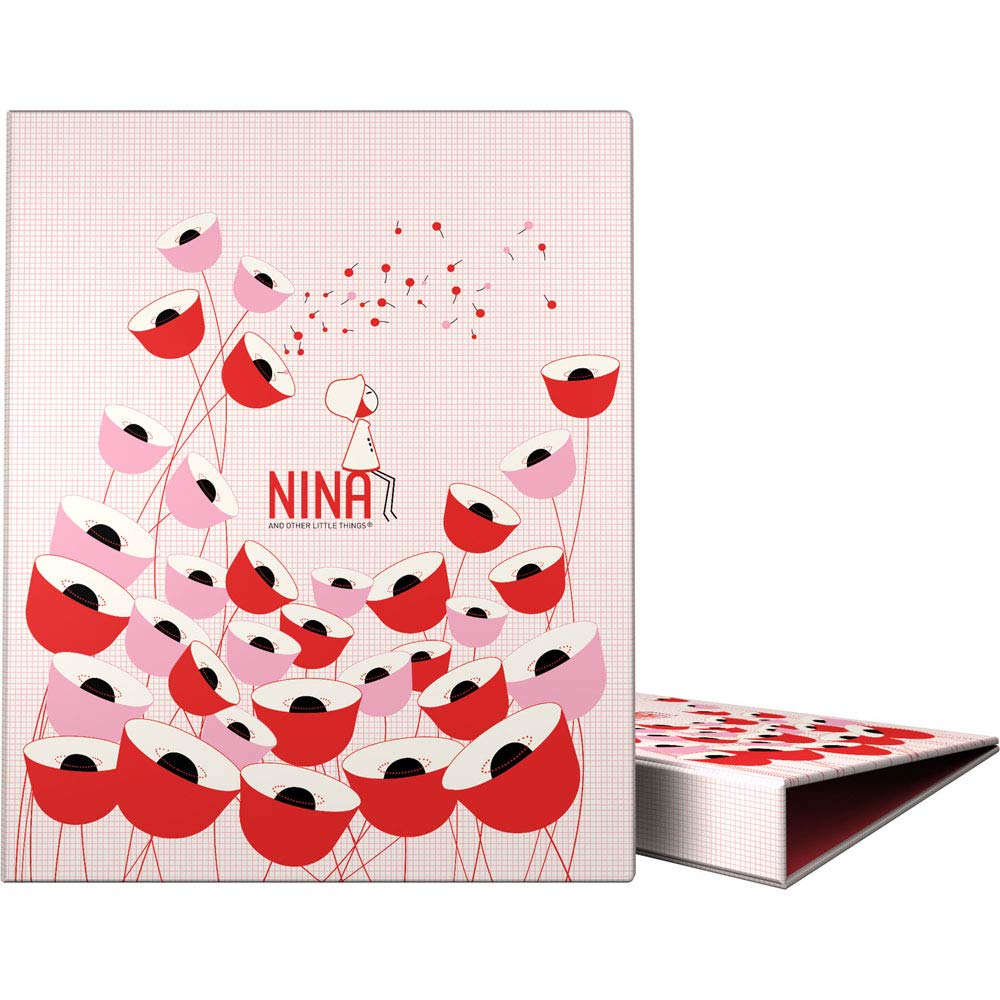 Grafoplás 88141974 Nina and Other Little Things Collection 4-Ring Binder 25mm Poppies A4