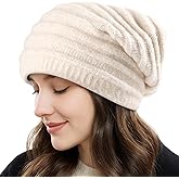 FGZ Women's Wool Blend Knitted Beanie - Ultra Soft, Seamless Slouchy Beanie Hat for Winter