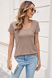Sherosa T Shirts for Women Summer Short Sleeve Tops