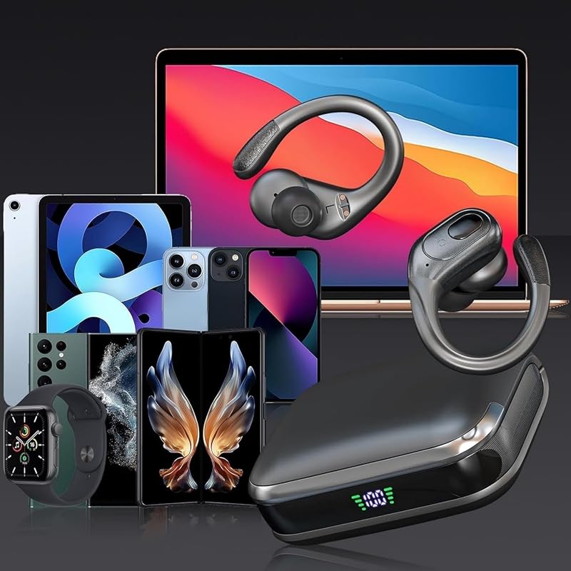 Auriculares inalámbricos Bluetooth 5.4, Earbuds de cancelación de Ruido con Tiempo de reproducción de 75 Horas, Pantalla de alimentación led, Auriculares Impermeables IPX7 — foto 7 de 7