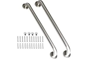 2 Pack 24 Inch Shower Grab Bar, iMomwee Satin Brushed Nickel Stainless Steel Bathroom Grab Bar Handle,Shower Balance Bar,Safety Hand Rail Support,Handicap Elderly Senior Assist Handle(1.25" Diameter)