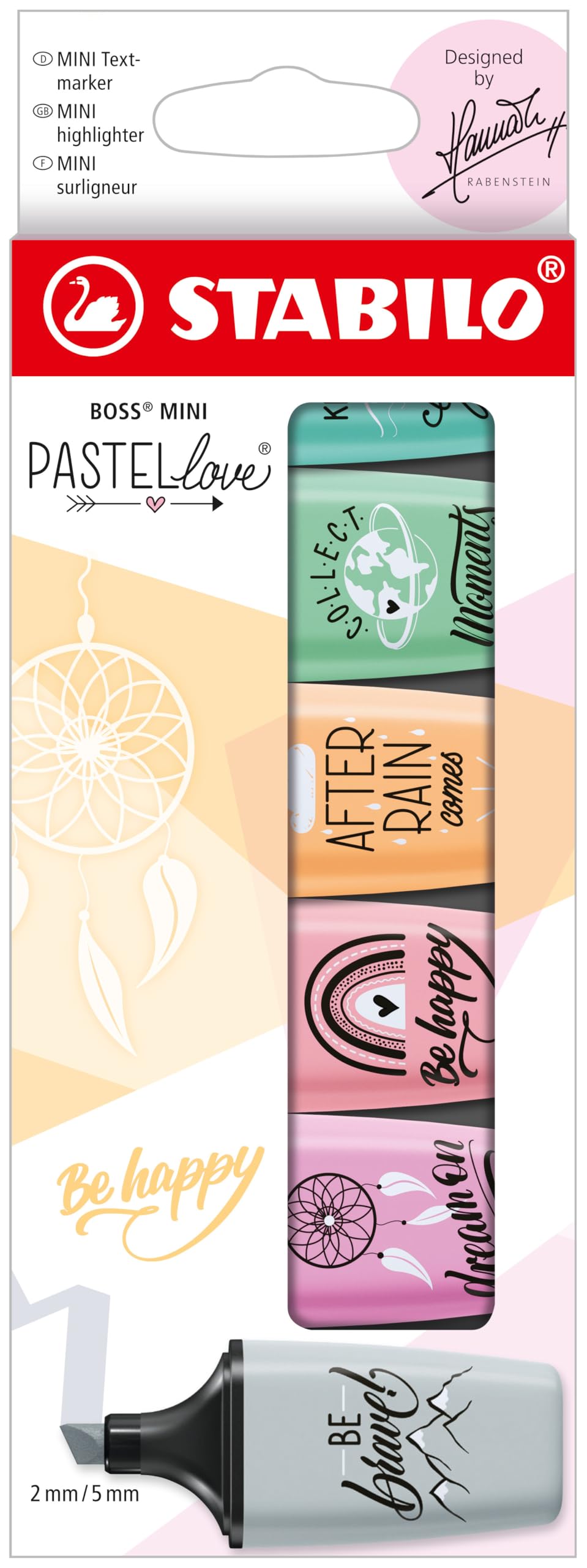 STABILO Highlighter BOSS MINI Pastellove - Pack of 6 - Assorted Colours