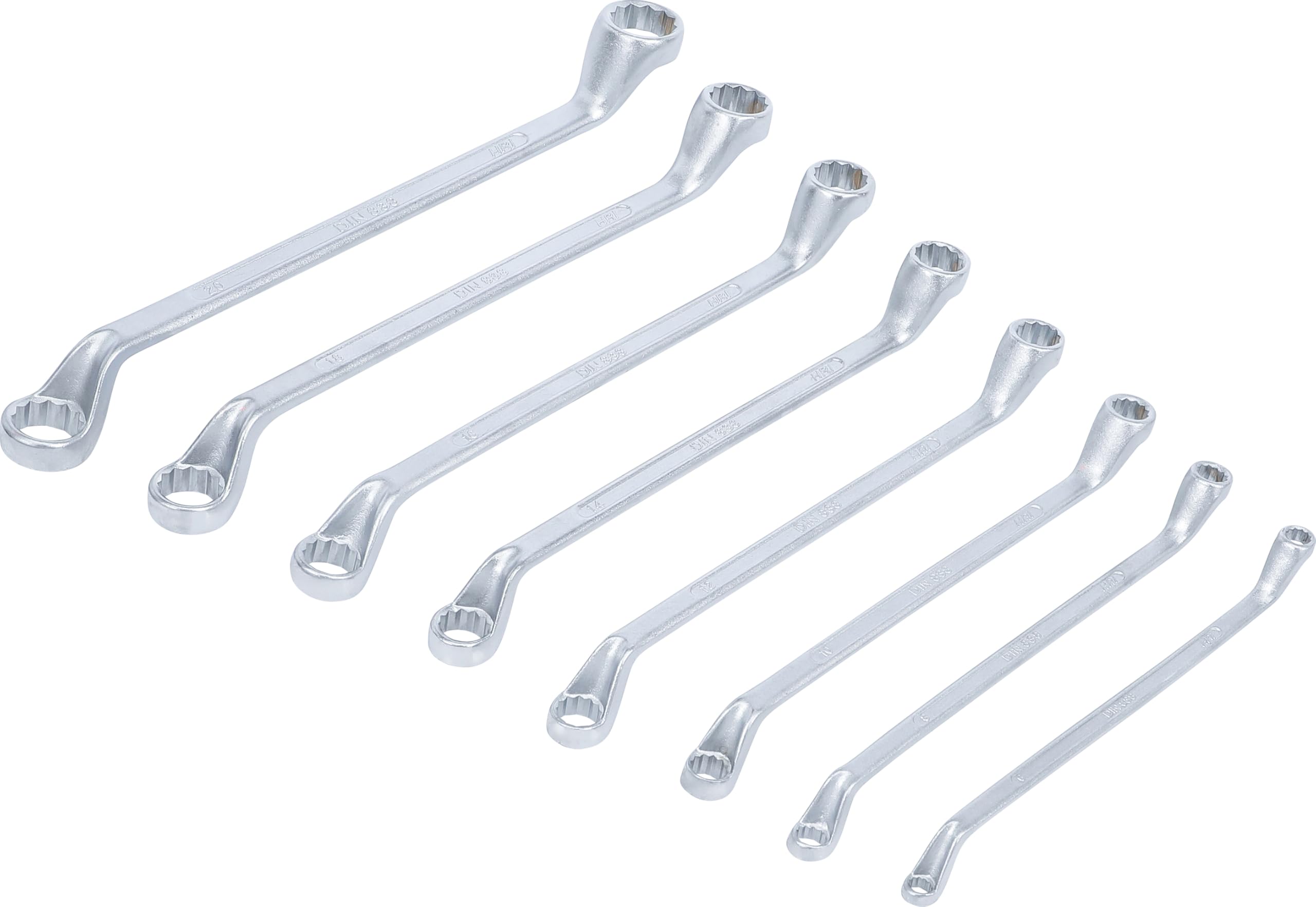 BGS 1213 | Double Ring Spanner Set | offset | 6 x 7 - 20 x 22 mm | 8 pcs.