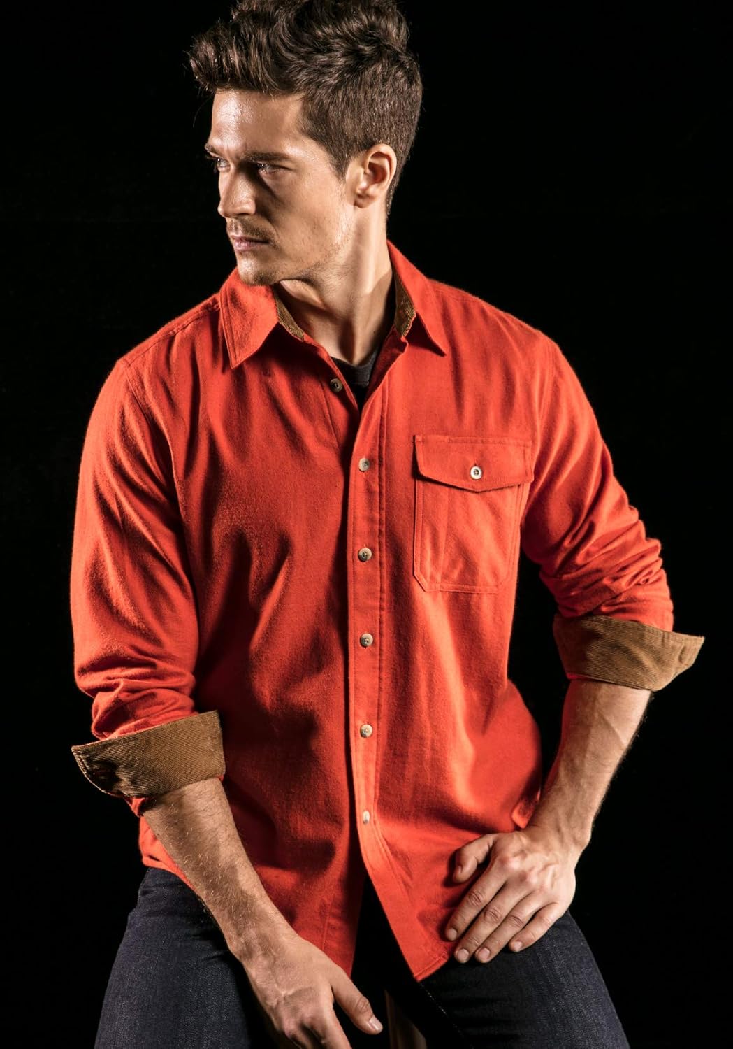 CQR Men's All Cotton Flannel Shirt, Long Sleeve Casual Button Up Plaid Shirt, Brushed Soft Outdoor Shirts: Clothing