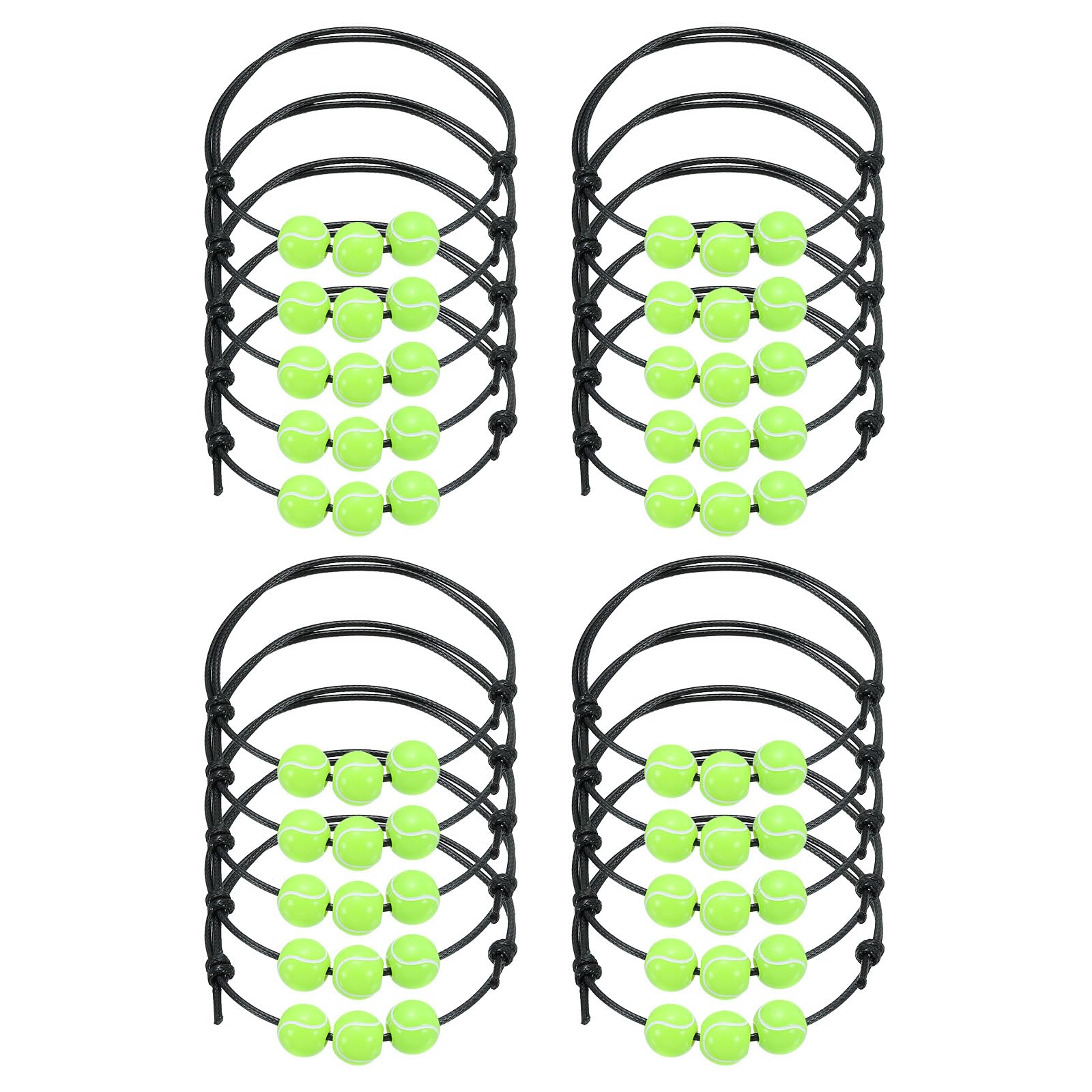 PATIKIL Tennis Bracelets, 20 Pcs Tennis Gifts Adjustable Bracelet with Tennis Beads for Teenagers, Adults, Black Green