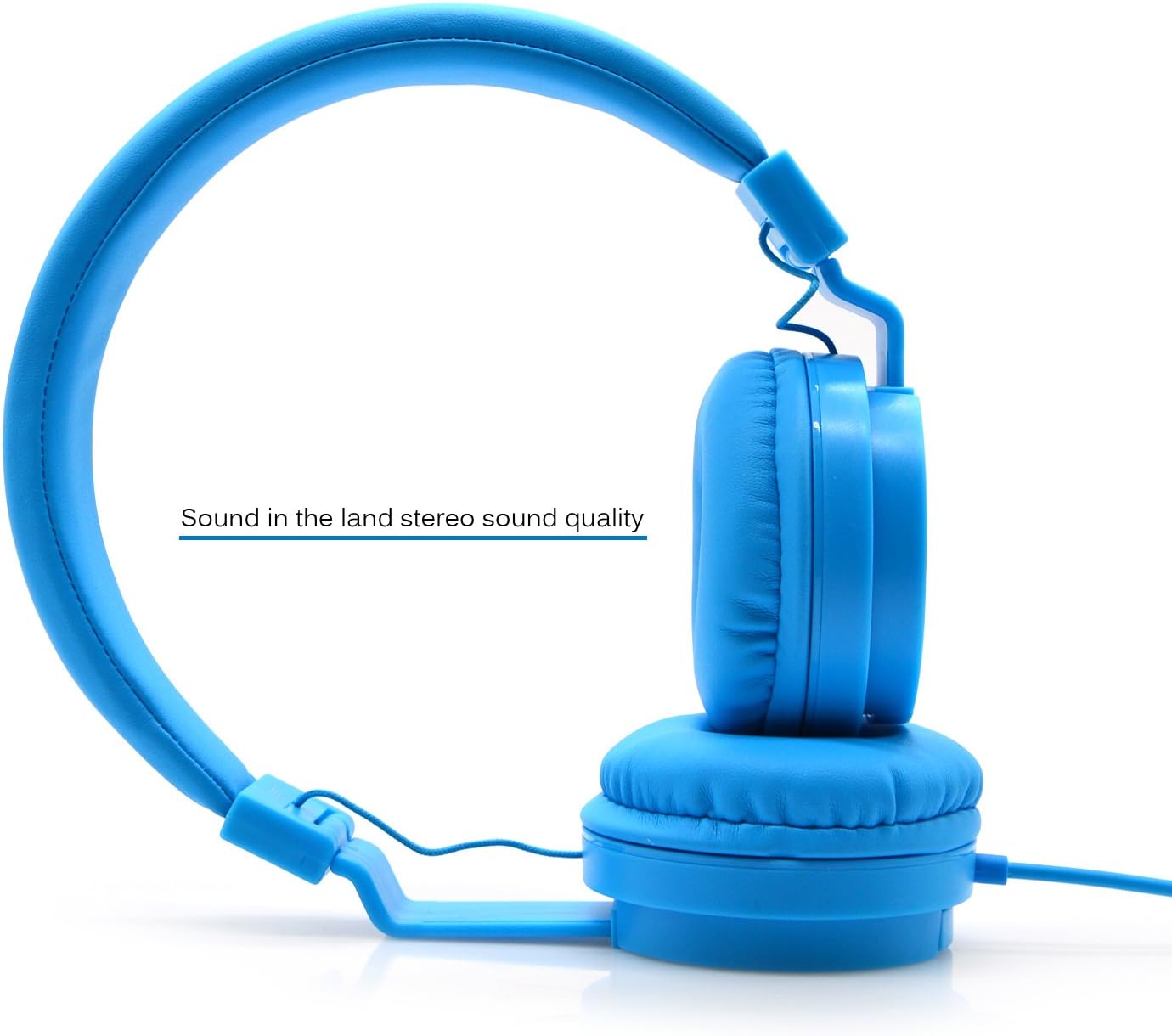 Bluelark Foldable Over Ear Headphones - Adjustable Lightweight Folding Wired Headphones Stereo Audio Corded Headset for Smartphones, PC, Laptop, MP3/ MP4 Player and More (Blue): Electronics
