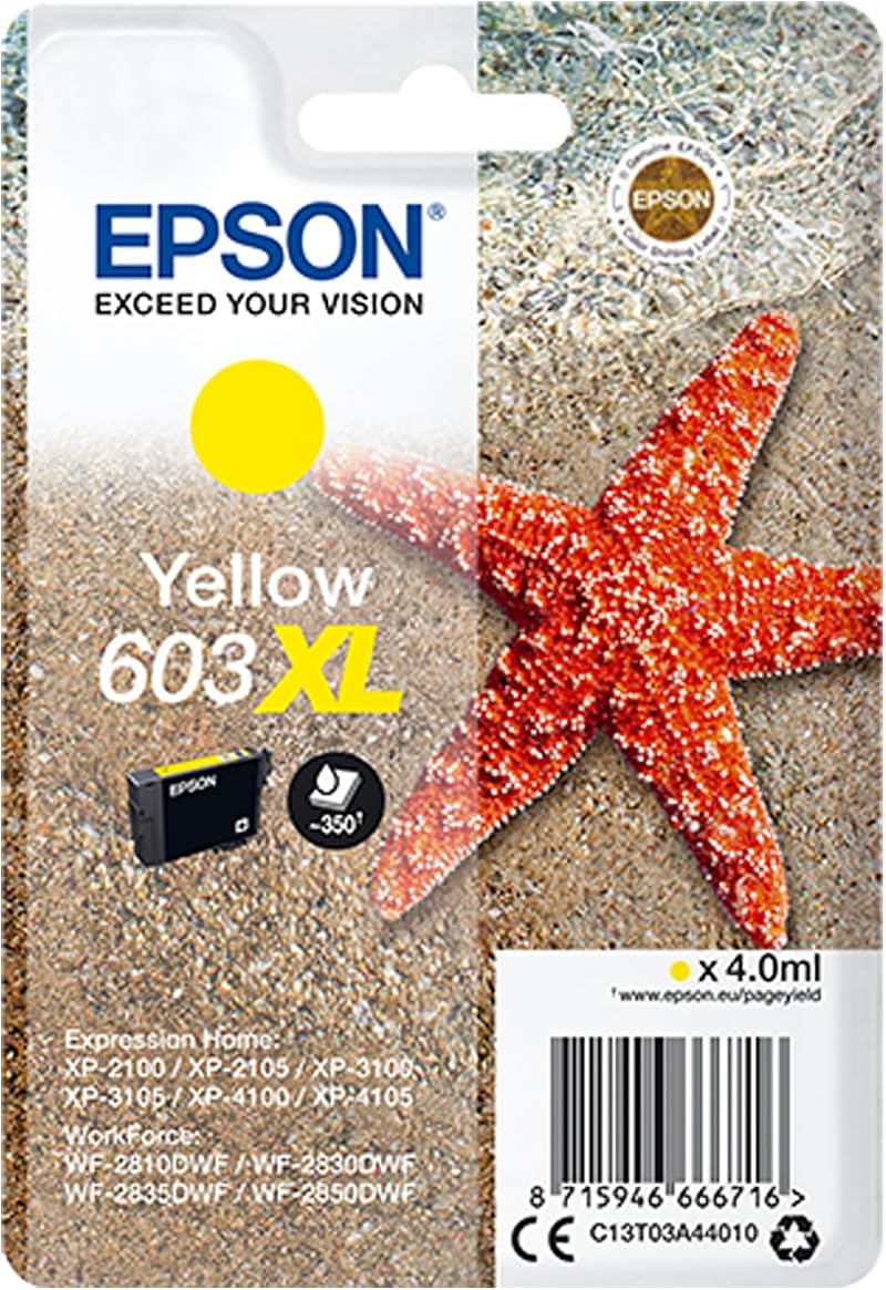 Epson 603XL Yellow Starfish Genuine Ink Cartridge 603XL Yellow