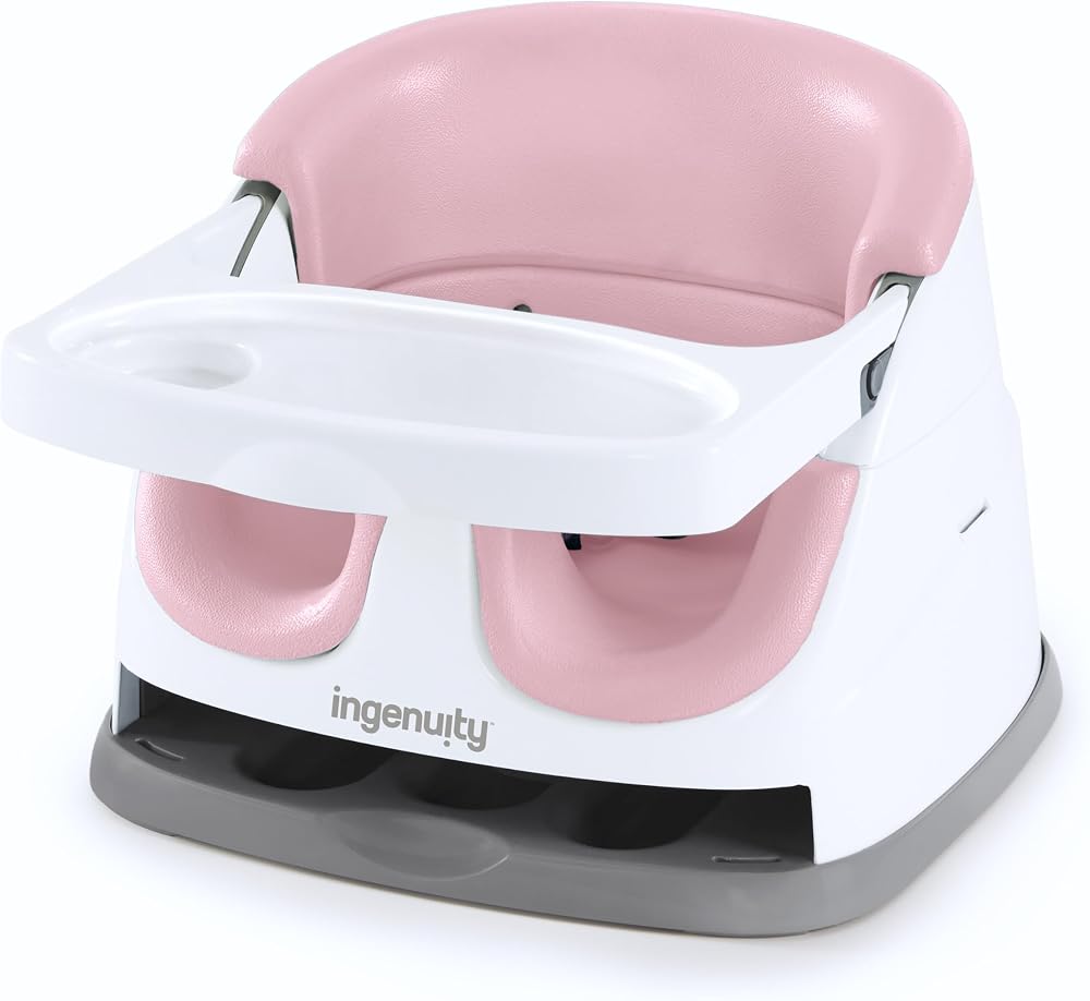 Ingenuity Baby Base 2-in-1 Seat Peony Booster Chair for Dining & Floor Use
