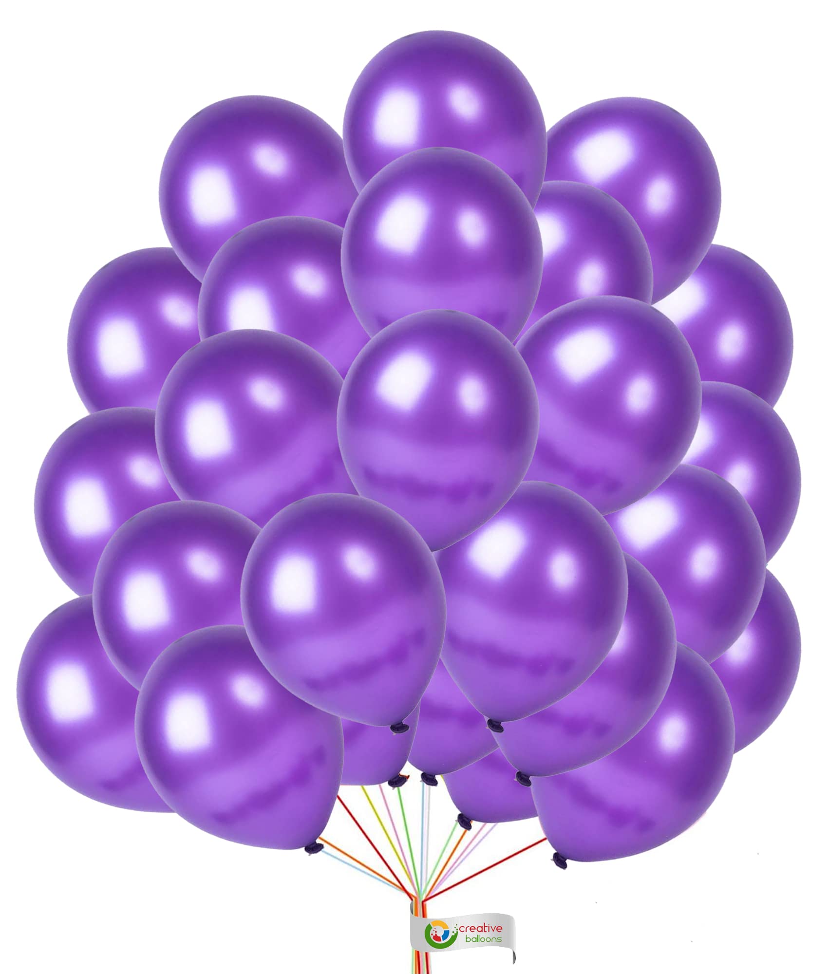 Metallic 10 Inch Balloons Metallic Purple Balloons Round Latex Balloons for Birthday Wedding Engagement Purple Party Decoration Pack of 100