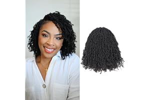 Toyotress Yanky Twist Crochet Hair - 10 Inch 8 Packs (30 Strands/Pcs) Fluffy Spring Mini Twist Short Bob Passion Twist, Natural Black Pre-Looped Crochet Braids Braiding Hair (10 Inch, 1B-8P)