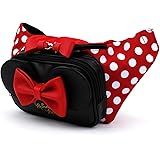Winghouse x Minnie Red Ribbon Polka Dot Fanny Pack Sling Chest Travel Trip Bum Bag Bag for Girls Ladies (Large)