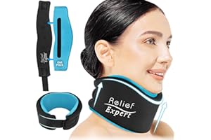 Soft Neck Brace with Hot and Cold Gel Pack – Adjustable Cervical Collar for Men & Women, Breathable Neck Support with Reusabl
