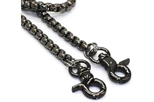 Model Worker Iron Box Chain Strap Handbag Chains Purse Chain Straps Shoulder Cross Body Replacement Straps with Metal Buckles (Gun-Black, 47")