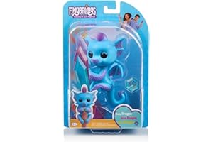 WowWee Fingerlings - Glitter Dragon - Tara (Blue with Purple) - Interactive Baby Collectible Pet - by