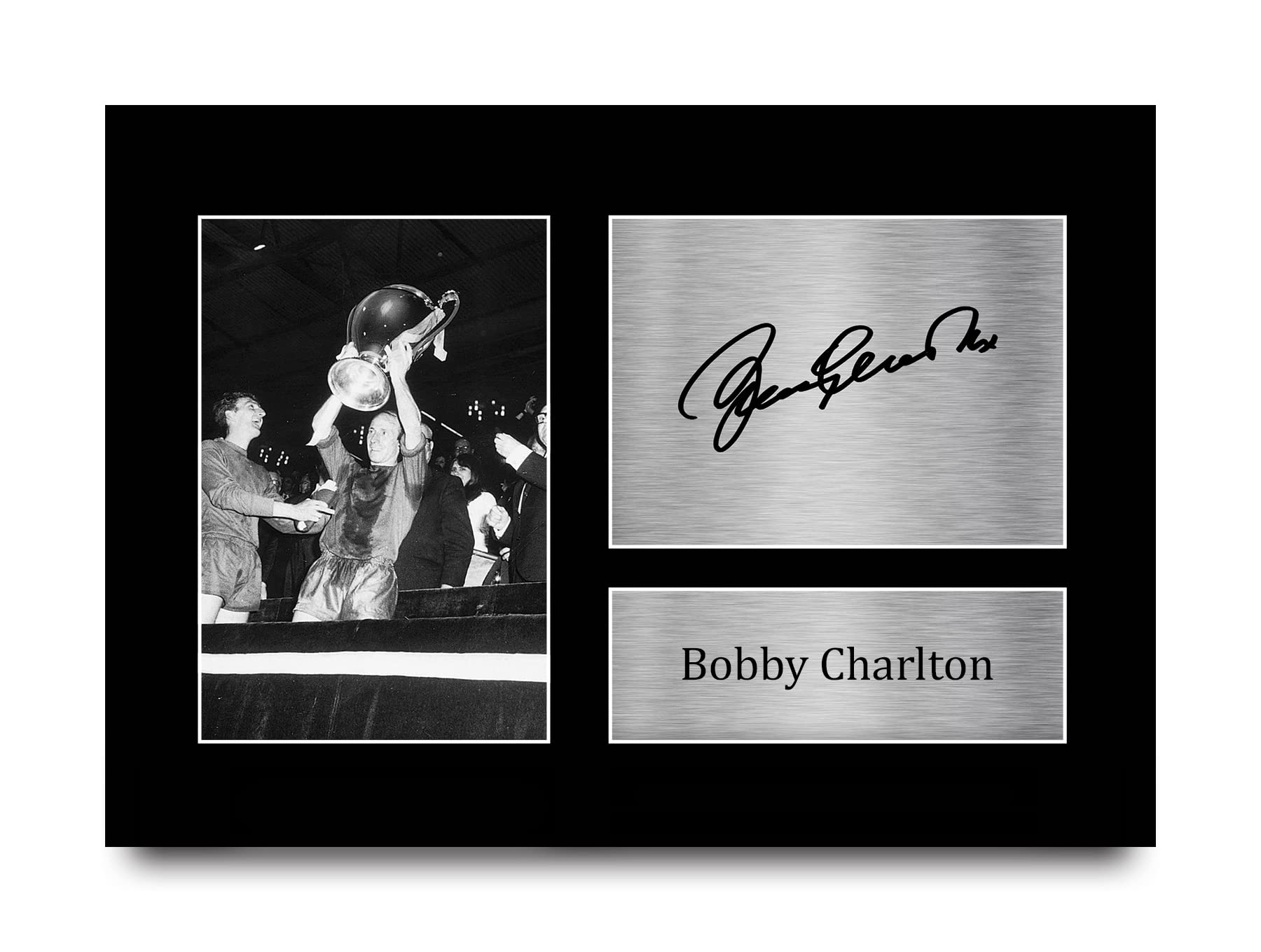 HWC Trading Bobby Charlton Gift Signed A4 Printed Autograph Gifts Photo Display — image 1