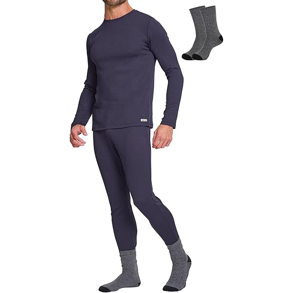 Duofold Men's Mid Weight Double Layer Thermal Pant, Blue Jean