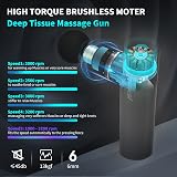 arboleaf Mini Massage Gun Deep Tissue 4 Heads 5 Speeds USB-C 60lb view 2