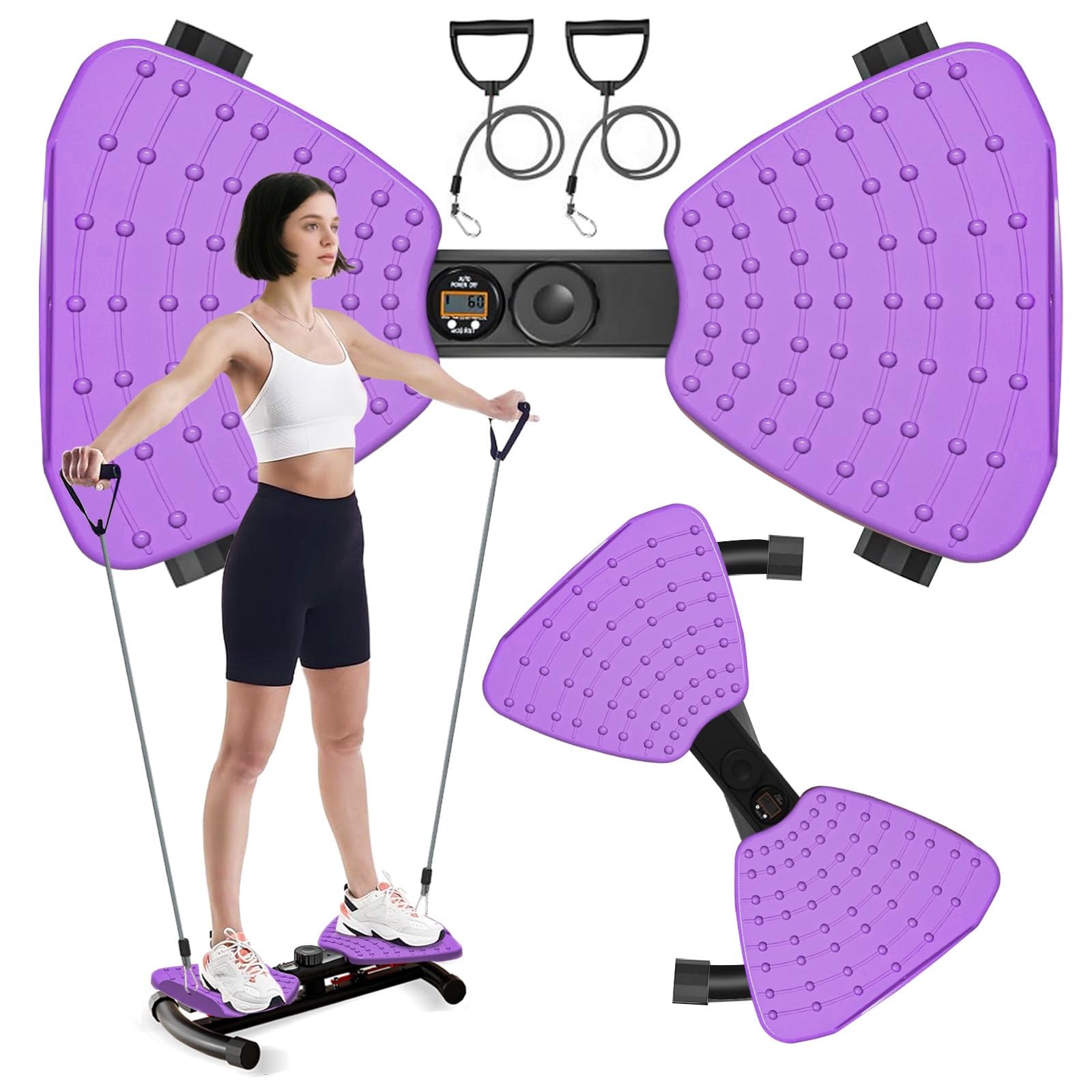 Photo 1 of (440 lbs Weight Capacity) Waist Twister, Waist Twister Machine Exercise Fitness Tool, Twist Machine for Slim Waist and Core, with Smart LED Digital Display, 20dB Ultra-Quiet for Women Men (Purple)