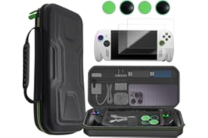 Carrying Case with Joystick Cap & Screen Protector for ROG XBOX Ally/Ally X, Portable Storage Bag + 2 Pack Tempered Glass Pro