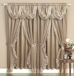 Set de cortinas Bombay de estilo victoriano, 305 cm x 213 cm, 2 paneles