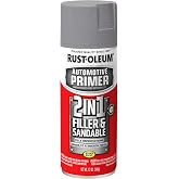 Rust-Oleum Automotive Stops Rust Filler &amp; Sandable Spray Primer, Gray | Rust Preventive, Fast Dry, Multi Surface, High-Build Formula Sands Smooth, Comfort Tip Sprays from Any Angle
