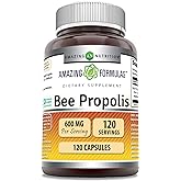 Amazing Formulas Bee Propolis Supplement | 600 Mg Per Serving | 120 Capsules | Non-GMO | Gluten Free | Made in USA