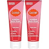 Lume Acidified Body Wash - 24 Hour Odor Control - Removes Odor Better than Soap - Moisturizing Formula - Formulated Without SLS or Parabens - OB/GYN Developed - 8.5 ounce (Pack of 2) (Peony Rose)