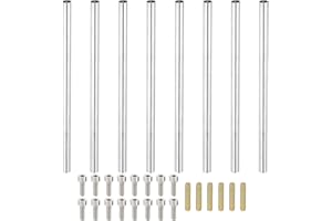 PATIKIL 120mm (4.7") Round Coupling Nuts Kit, M4 Threaded Connector Bar Hardware with Fully Thread Rods Socket Screws for Lam