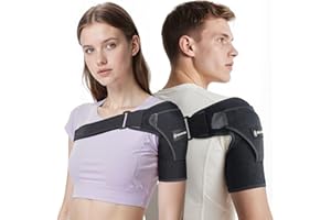 SOLOEVER Copper Shoulder Brace for Torn Rotator Cuff for Men & Women [Dual Compression & Elastic Straps] Adjustable Shoulder Compression Sleeve for AC Joint Pain Relief, Injuries, Tendonitis Preventing
