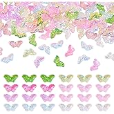 KISSITTY 120pcs Clear Butterfly Crystal Glass Beads Charms Transparent Butterfly Shaped Spacer Beads Bulk for DIY Jewelry Making Earring Necklace Bracelet Keychain Suncatchers Phone Straps 8 Colors