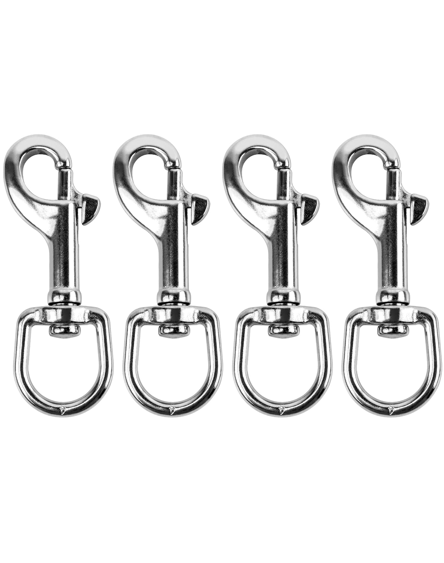 Photo 1 of QWORK 3-1/2"Swivel Eye Bolt Snap Hook, 4 Pack 316 Stainless Steel Single Ended Trigger Snap Clips for Diving/Pet Leash/Key Chain/Flag/Clothes Line