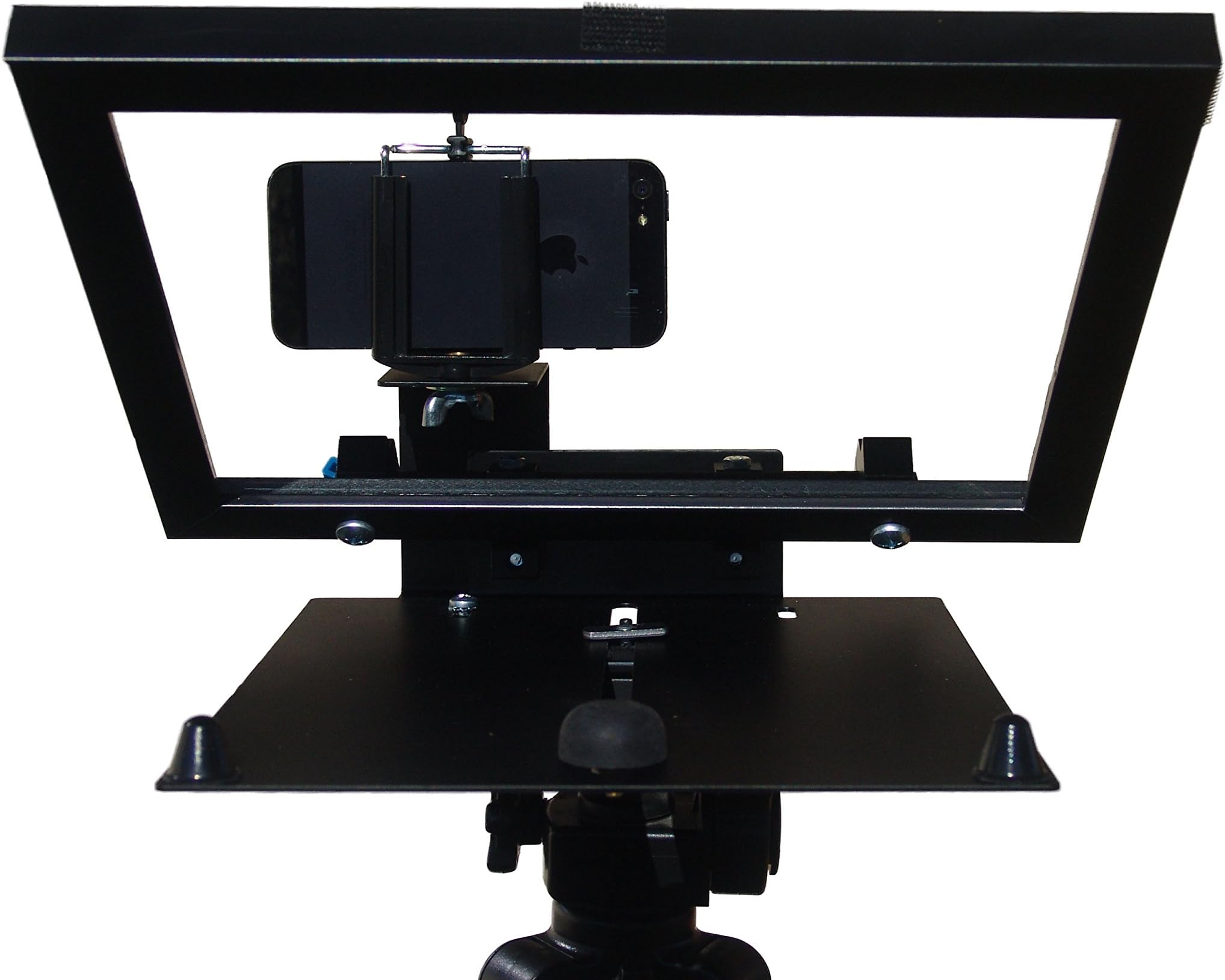 iPad iPad2 iPad3 iPad4 iPad Mini Teleprompter R812-1.1 with Beam Splitter Glass + iPhone Camera Bracket