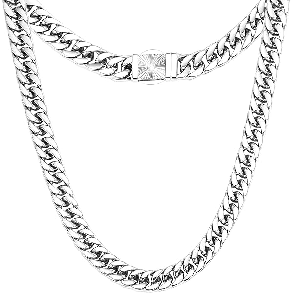 CaptainSteeL Miami Cuban Link Chain Necklace for Men/Women,316L