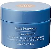 Bioelements Skin Editor - 1.7 fl oz - Leave-On AHA Chemical Face Peel Cream for All Skin Types - With 3% Glycolic Acid & 7% Lactic Acid - Vegan, Gluten Free - Never Tested on Animals