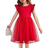 Flypigs Toddler Tutu Dress Girls Ruffle Tulle Dresses Cute Summer Party Princess Sundress for 2-7Y