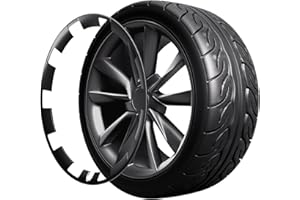 LANSAN Tesla Model Y 21 Inch Wheel Rim Protector - Tesla Model Y Hubcaps ABS Rim, Guard Rim Hubcap Cover, Tesla Model Y Rim Protector for Model Y Exterior Accessories(1 Wheels, Black)