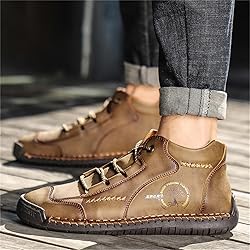 Mens Casual Boots Leather Chukka Shoes Vintage