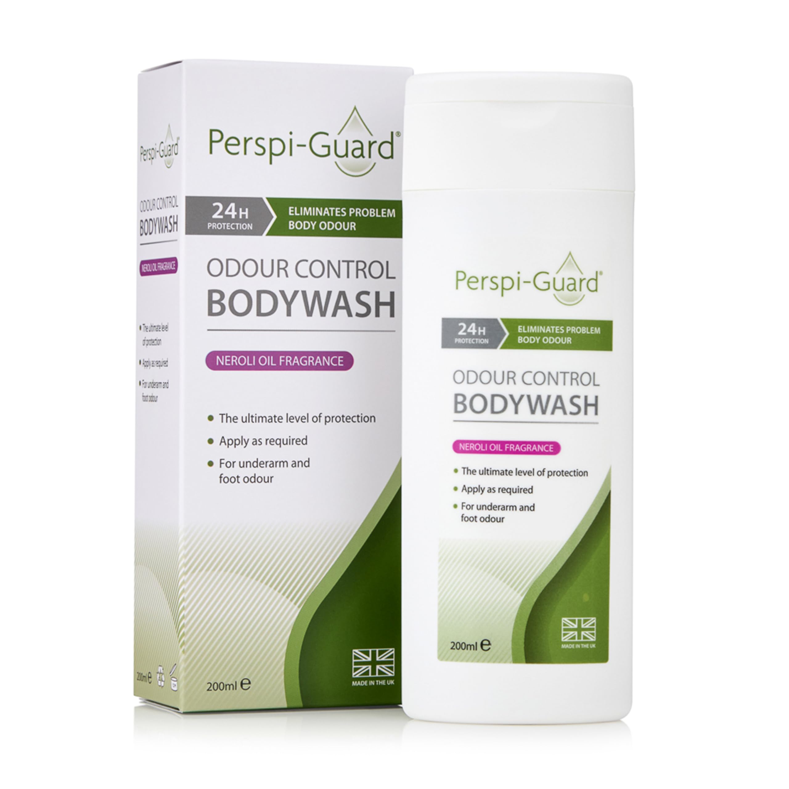 Perspi-Guard Neroli Scented Odour Control Antibacterial Body Wash for Men & Women, Anti Bacterial Shower Gel Prevents Malodour, 200 ml, 1-Pack